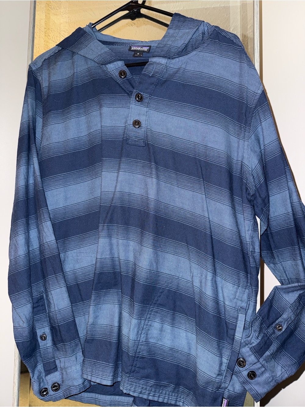 Patagonia Lightweight Fjord Blue Striped Hoodie